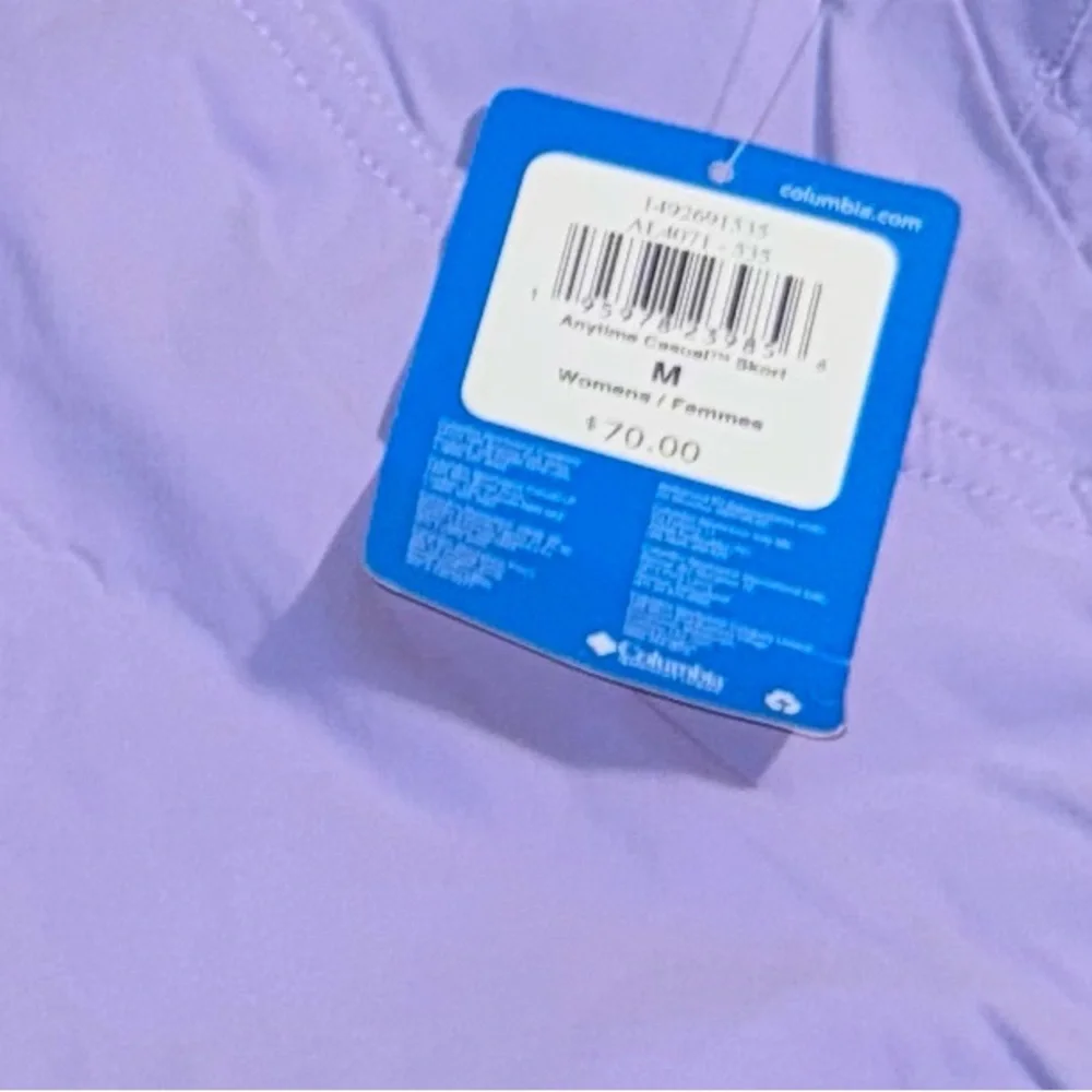 Columbia Light Purple adjustable sides Skort. NWT size M - Picture 9 of 9